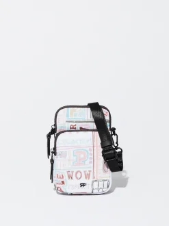 PARFOIS Bolso Para Móvil De Nylon Estampado Blanco Discount