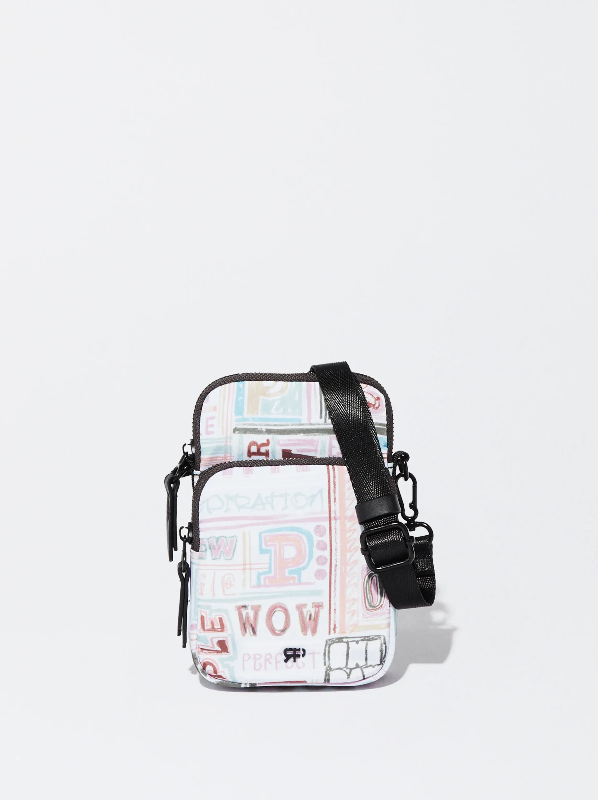 PARFOIS Bolso Para Móvil De Nylon Estampado Blanco Discount