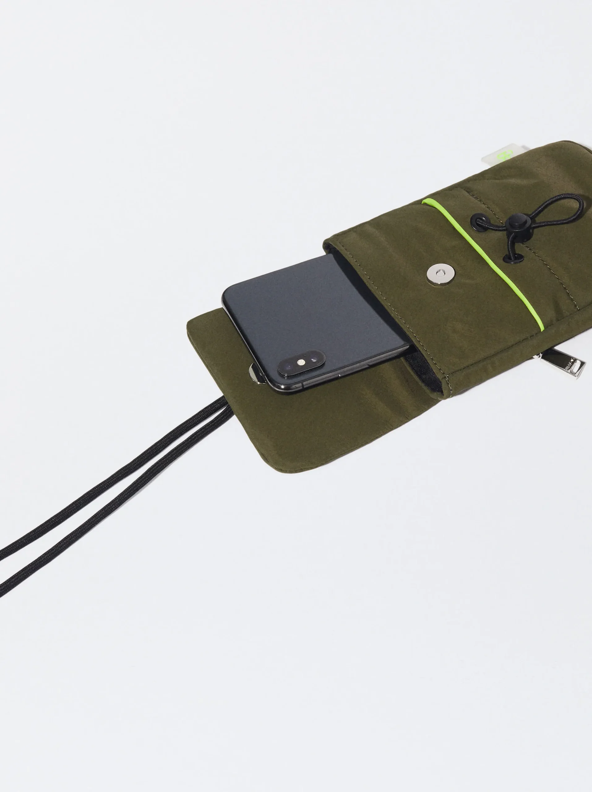 PARFOIS Bolso Para Móvil De Nylon Reciclado Caqui Flash Sale