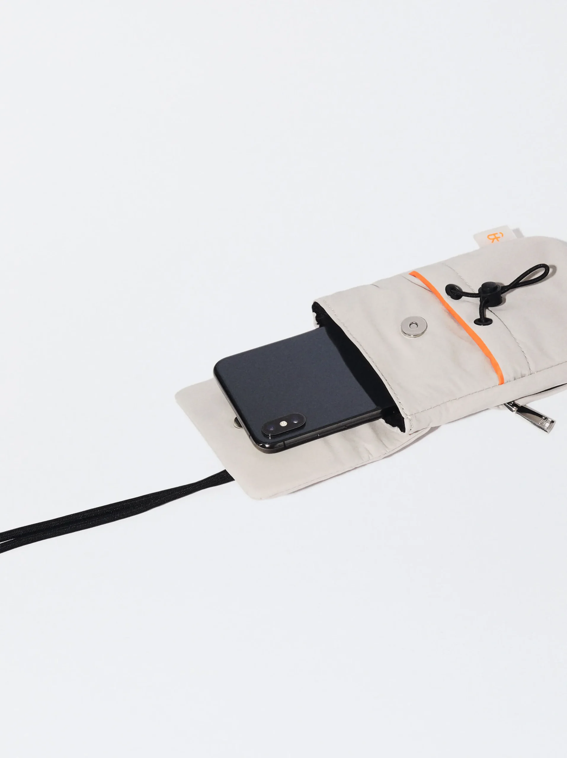PARFOIS Bolso Para Móvil De Nylon Reciclado Gris Flash Sale