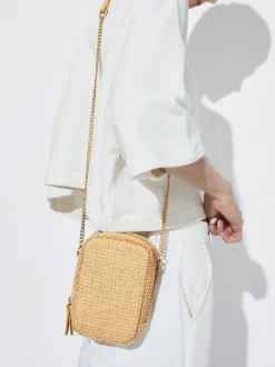 PARFOIS Bolso Para Móvil De Paja Camel Store