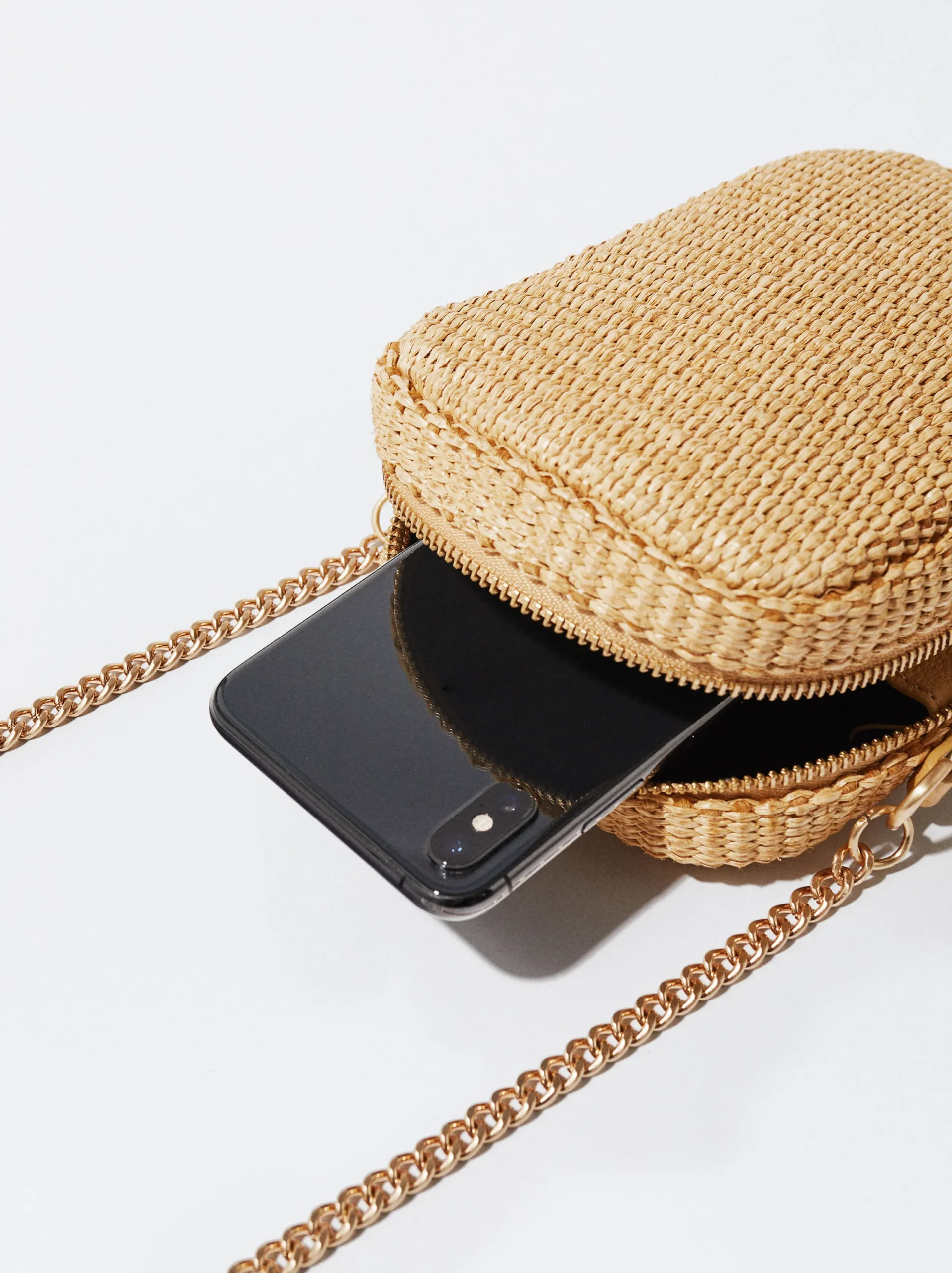 PARFOIS Bolso Para Móvil De Paja Camel Store