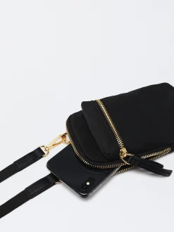 PARFOIS Bolso Para Móvil De Nylon Negro Sale