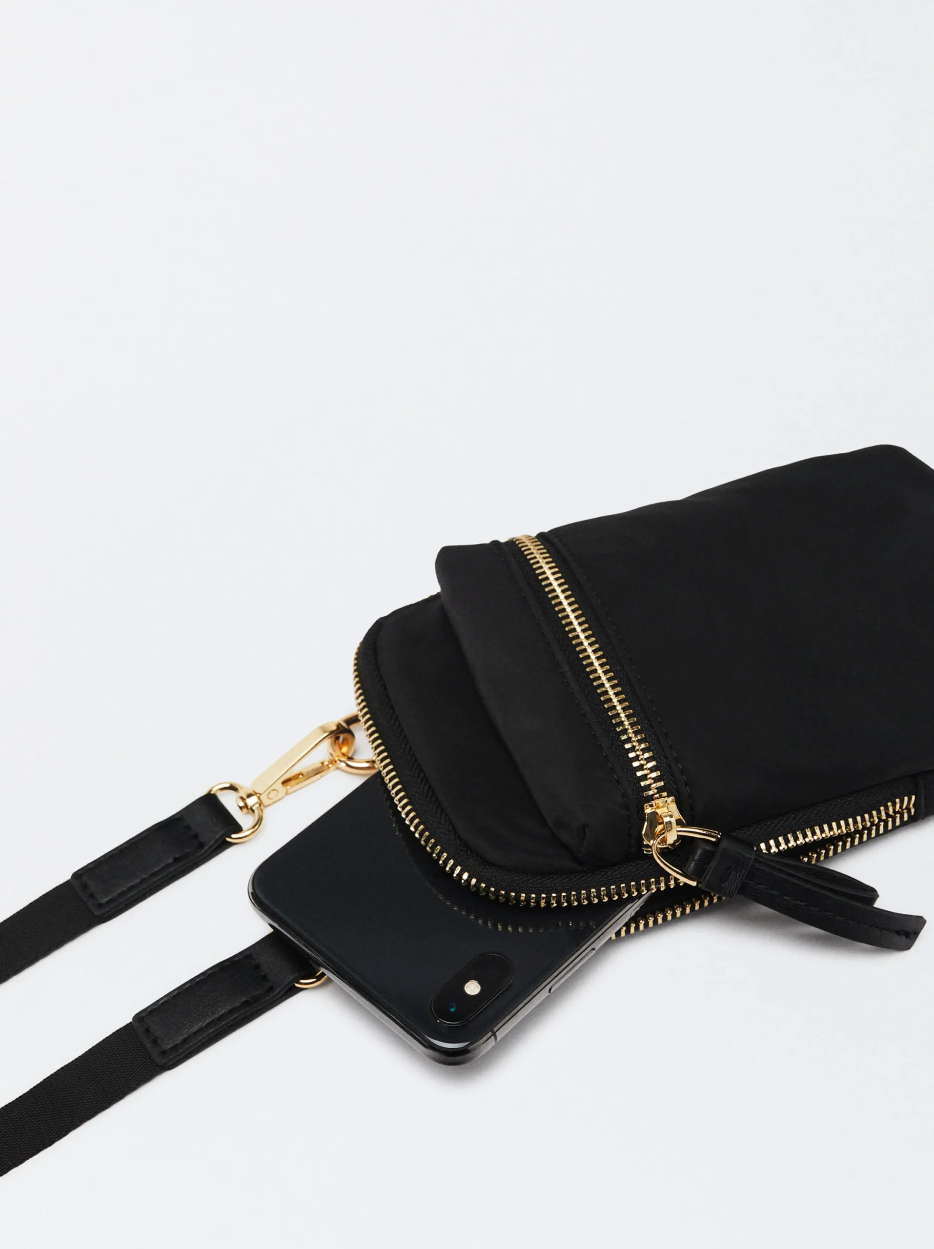 PARFOIS Bolso Para Móvil De Nylon Negro Sale