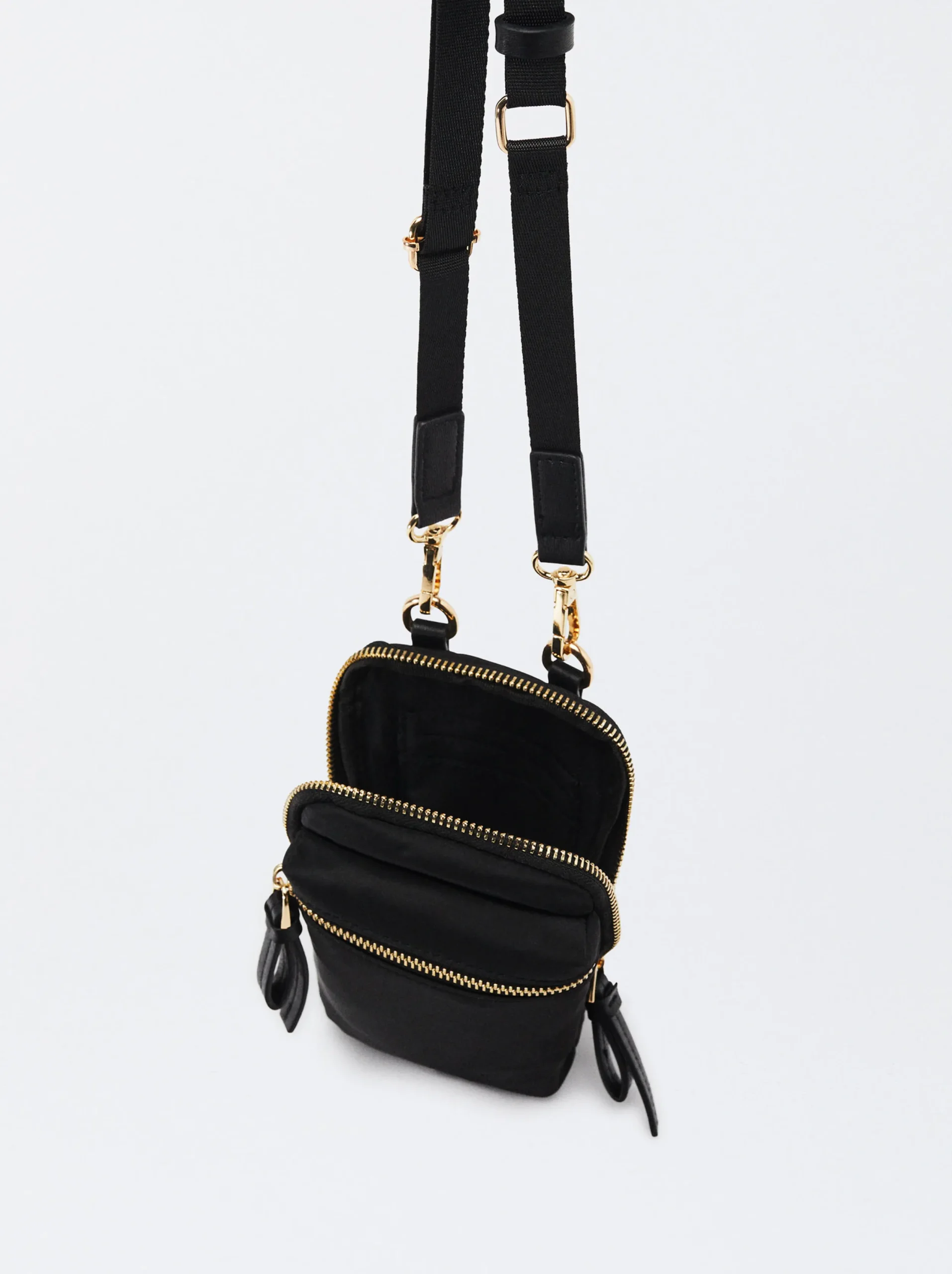PARFOIS Bolso Para Móvil De Nylon Negro Sale