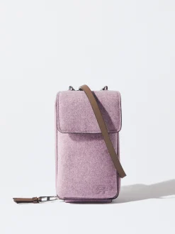 PARFOIS Bolso Para Móvil De Fieltro Violeta Discount