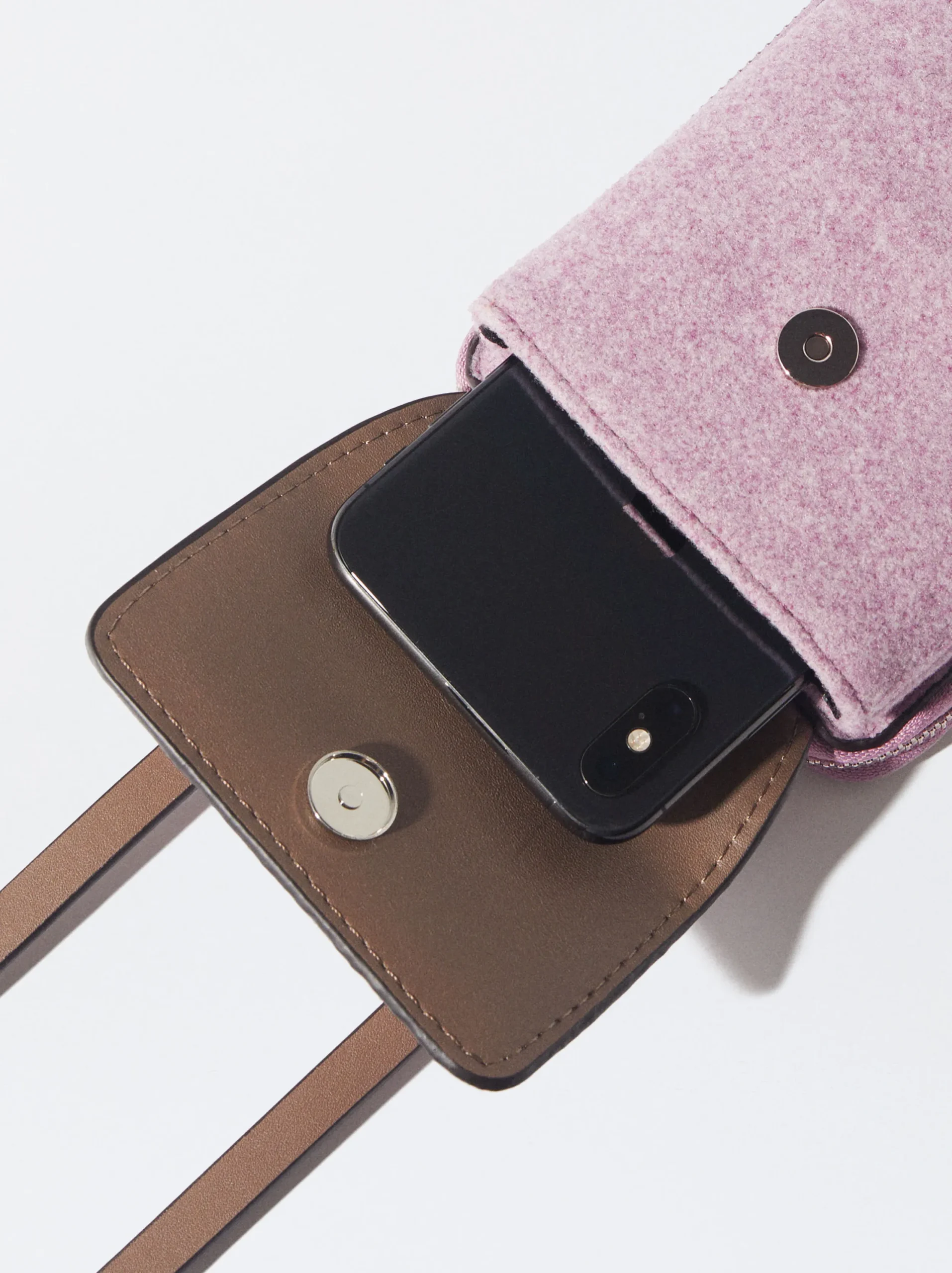 PARFOIS Bolso Para Móvil De Fieltro Violeta Discount
