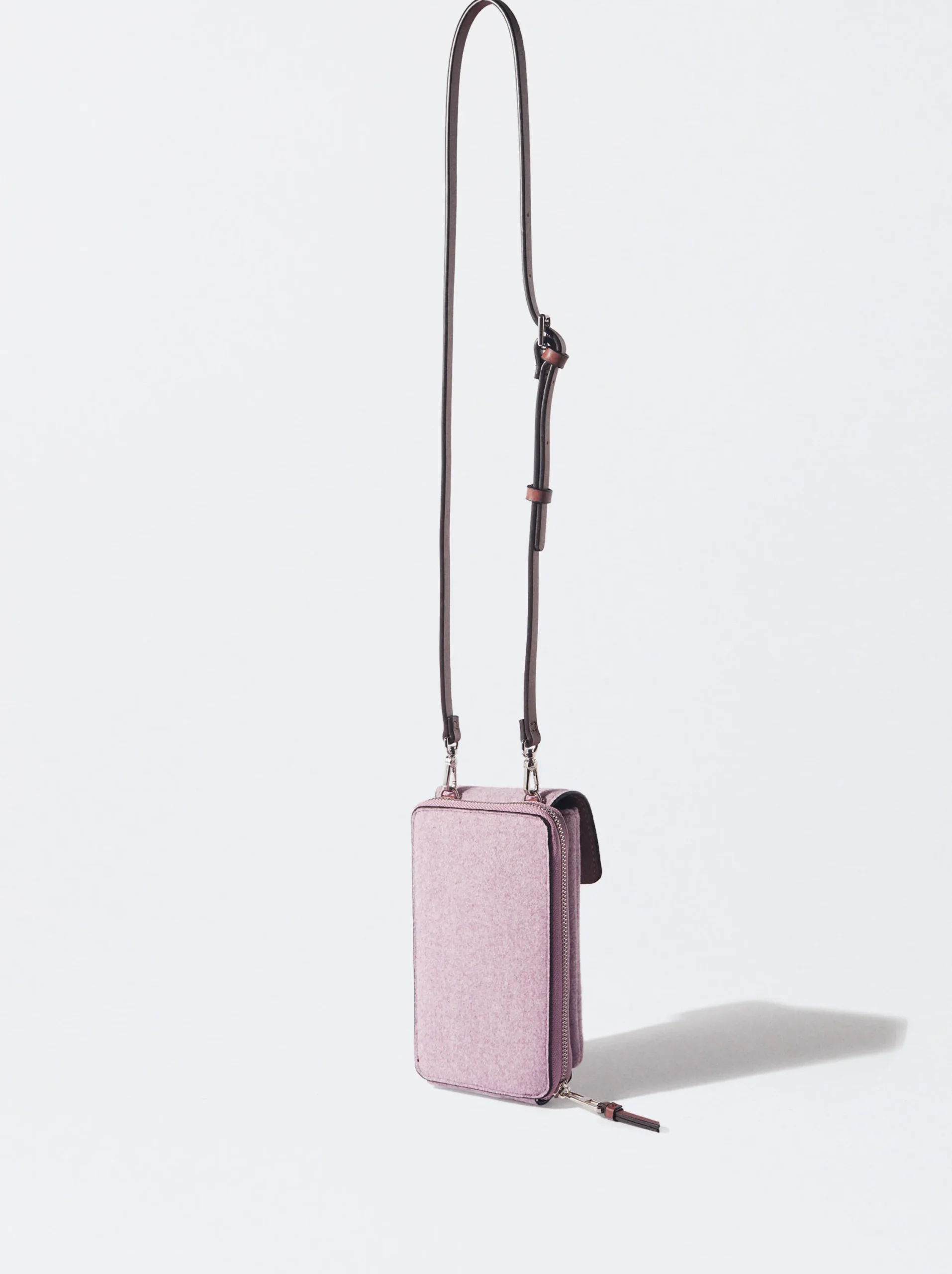 PARFOIS Bolso Para Móvil De Fieltro Violeta Discount