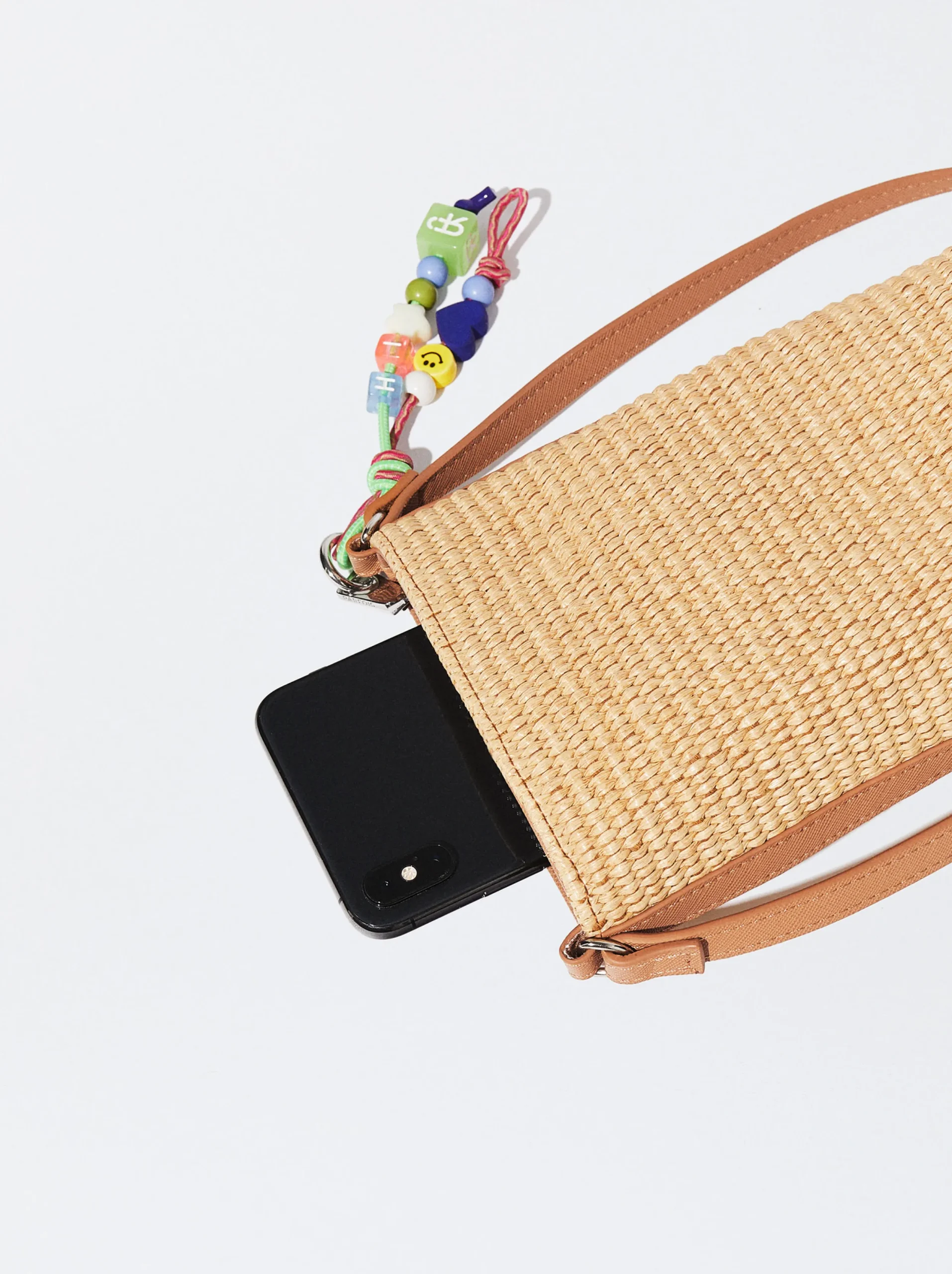 PARFOIS Bolso Para Móvil De Paja Camel Flash Sale