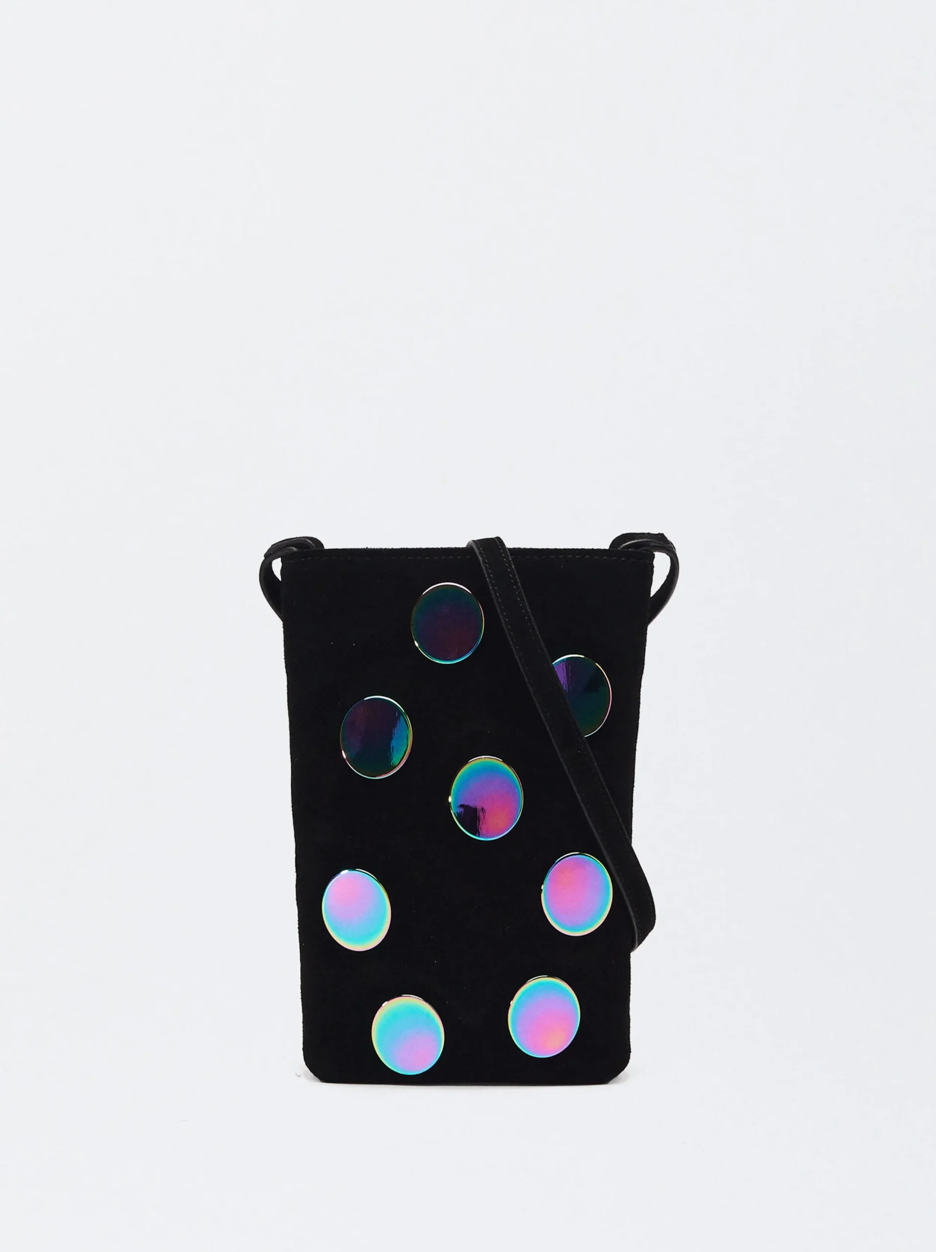 PARFOIS Bolso Para Móvil De Ante Negro Fashion