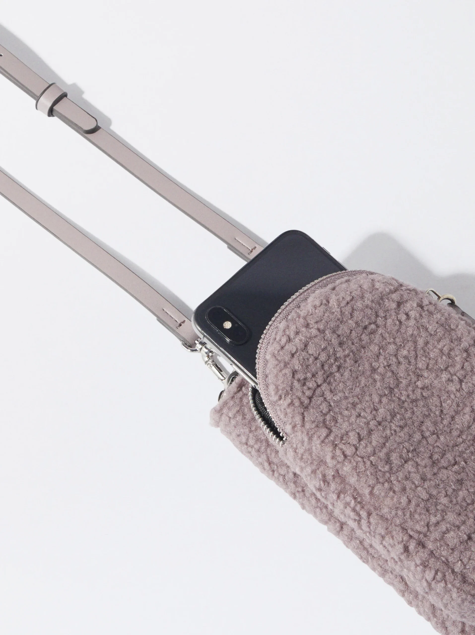 PARFOIS Bolso Para Móvil Efecto Pelo Rosa Cheap