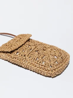PARFOIS Bolso Para M&oacute;vil Efecto Paja Beige New