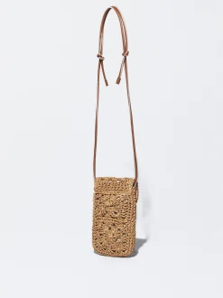PARFOIS Bolso Para Móvil Efecto Paja Beige New