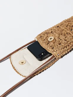 PARFOIS Bolso Para Móvil Efecto Paja Beige New