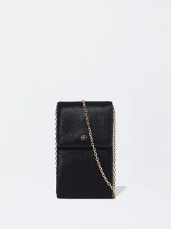PARFOIS Bolso Para Móvil En Pelo Negro New