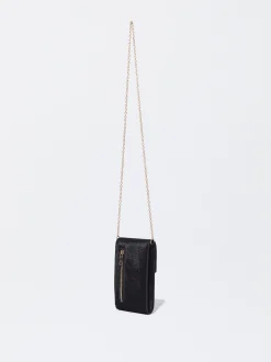PARFOIS Bolso Para Móvil En Pelo Negro New