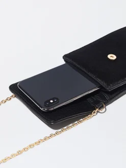 PARFOIS Bolso Para Móvil En Pelo Negro New