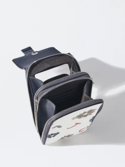 PARFOIS Bolso Para Móvil Estampado Floral Azul Marino Cheap