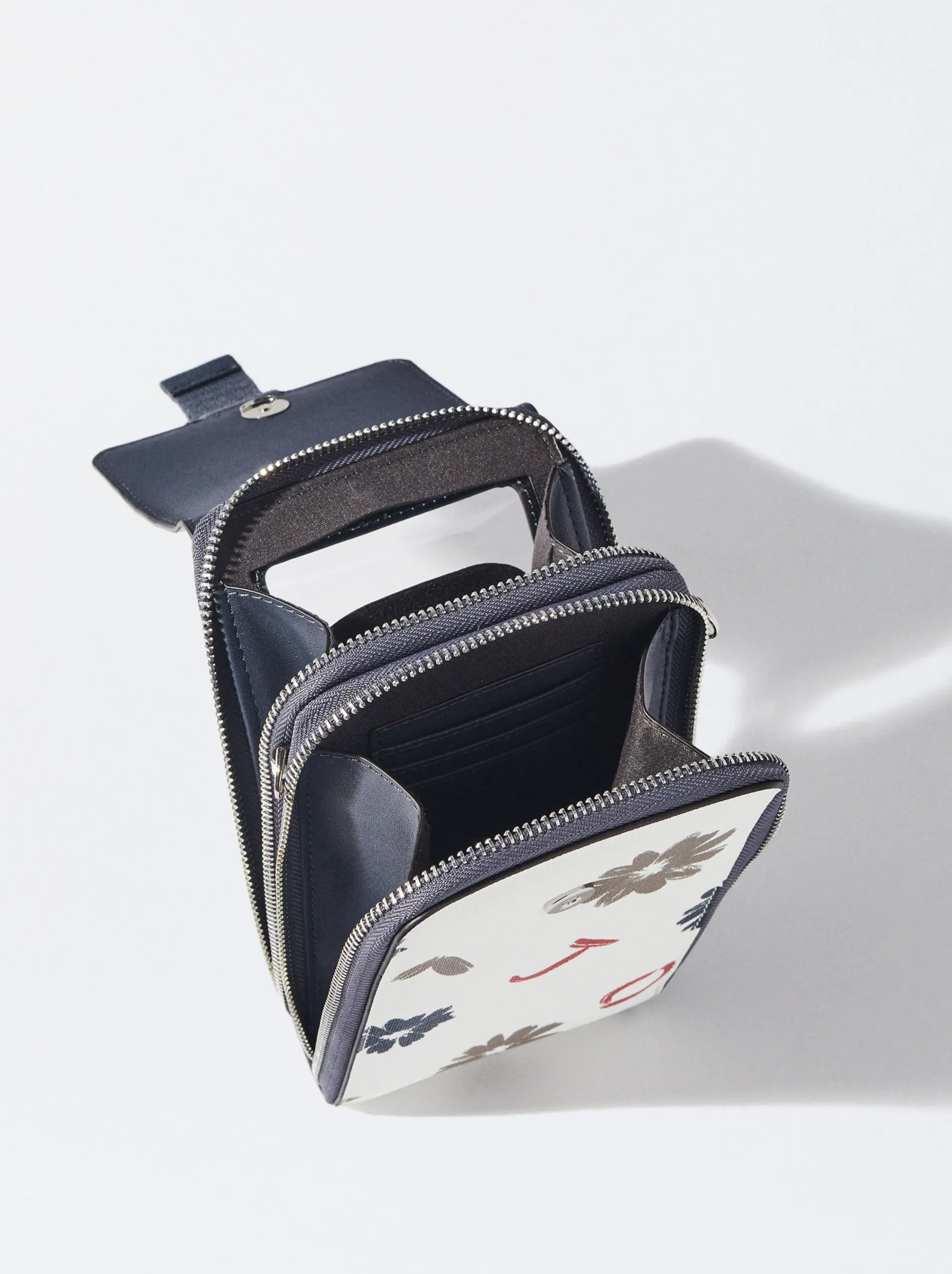PARFOIS Bolso Para Móvil Estampado Floral Azul Marino Cheap