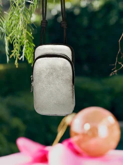 PARFOIS Bolso Para Móvil Metalizado Plateado Discount