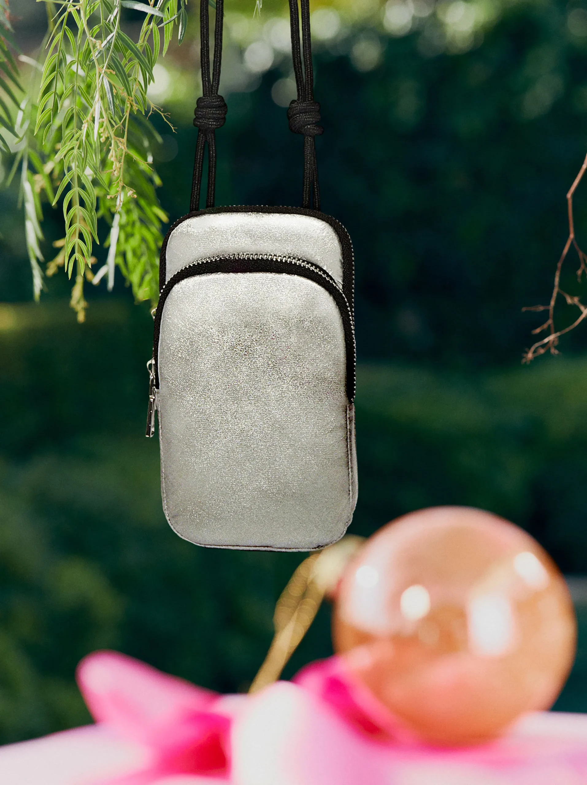 PARFOIS Bolso Para Móvil Metalizado Plateado Discount