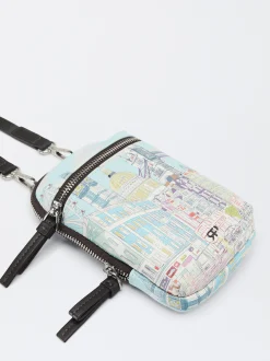 PARFOIS Bolso Porta M&oacute;vil Com Estampado Azul Discount