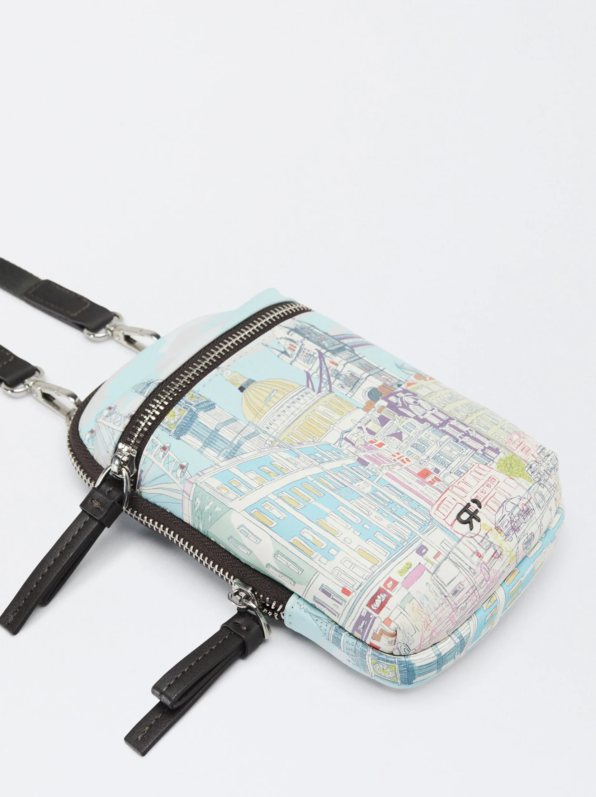 PARFOIS Bolso Porta Móvil Com Estampado Azul Discount