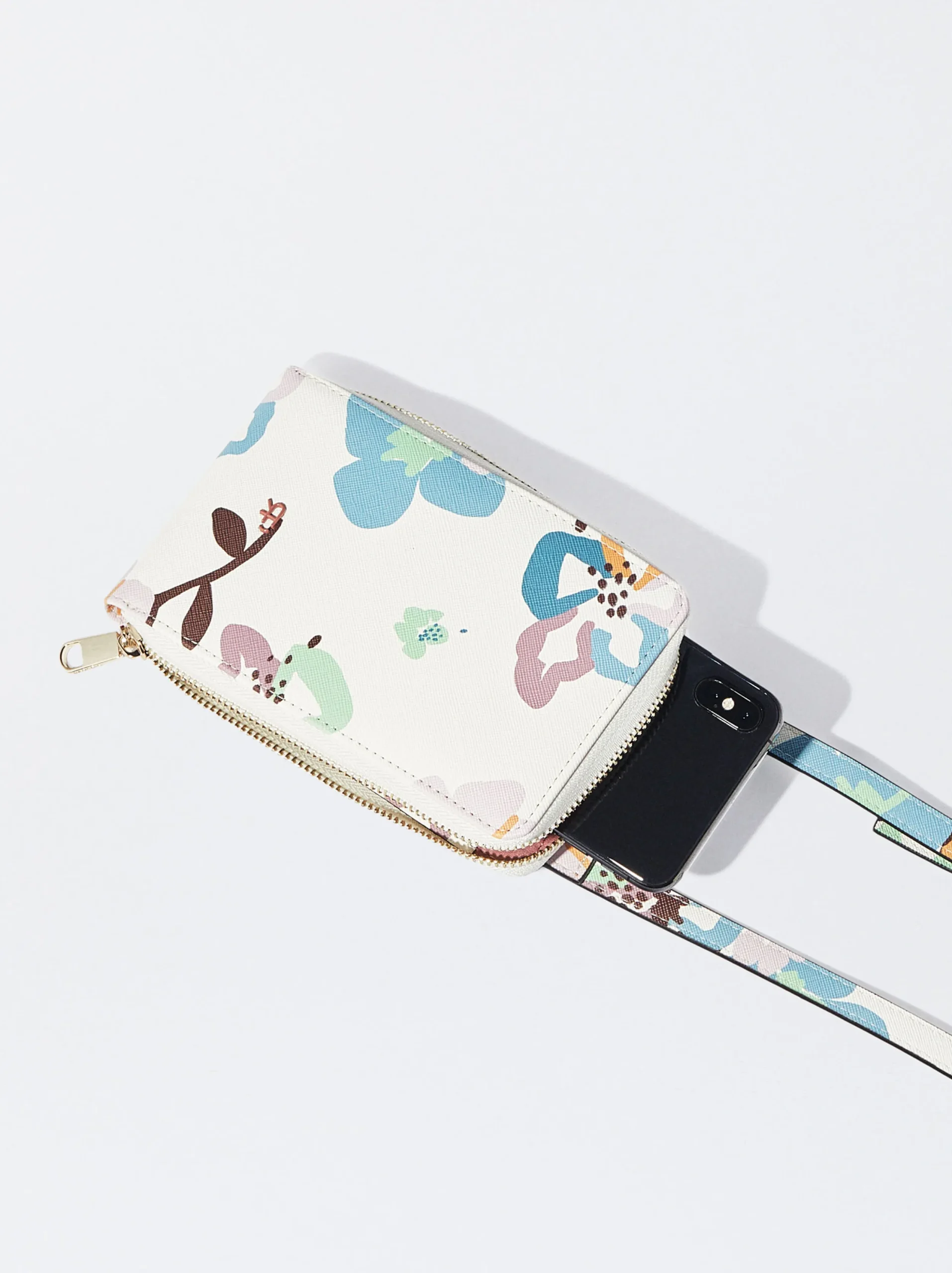 PARFOIS Bolso Porta Móvil Estampado Floral Crudo Best Sale