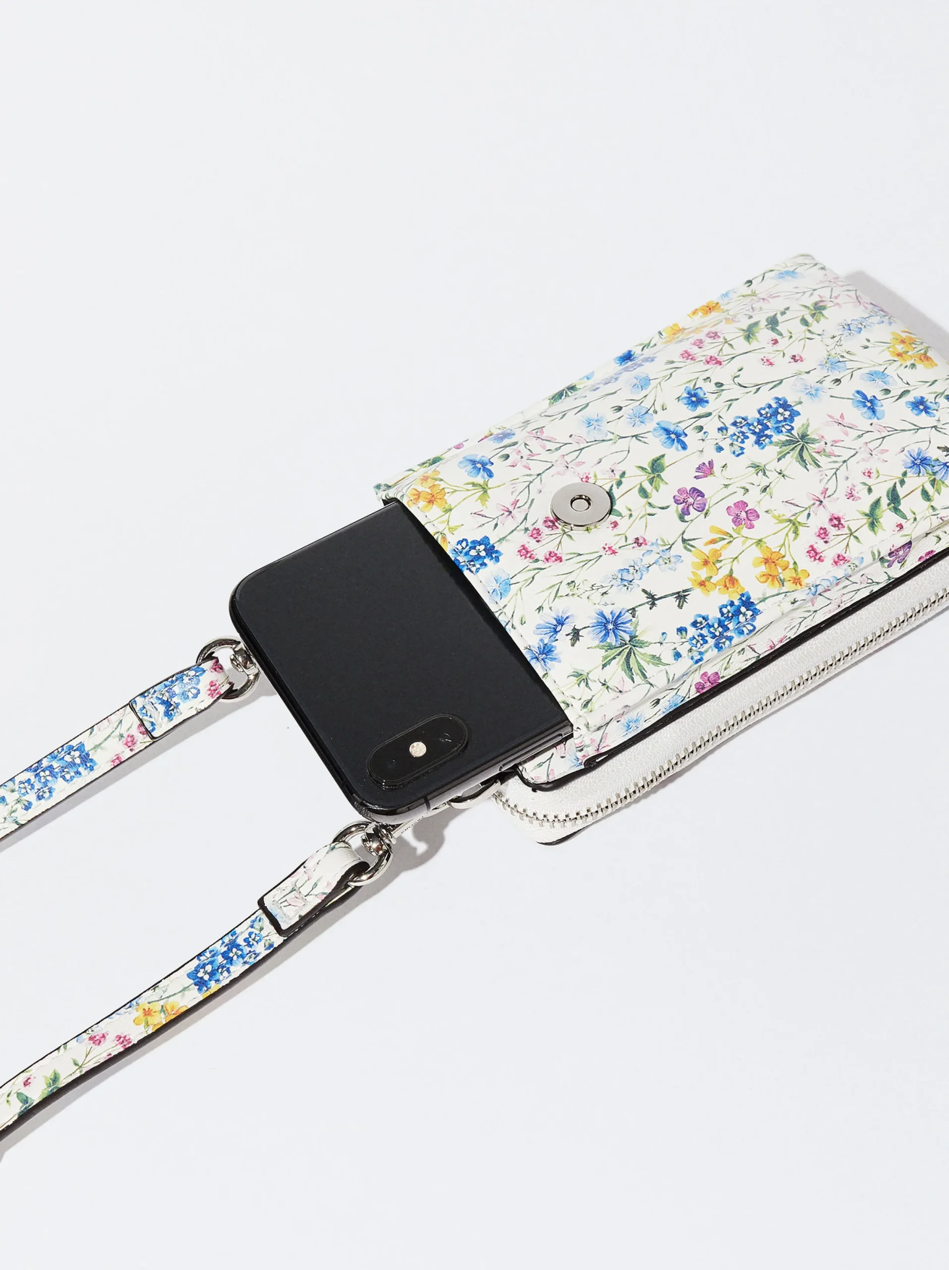 PARFOIS Bolso Porta Móvil Estampado Floral Azul Best Sale