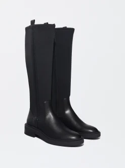 PARFOIS Bota Plana Stretch Negro New
