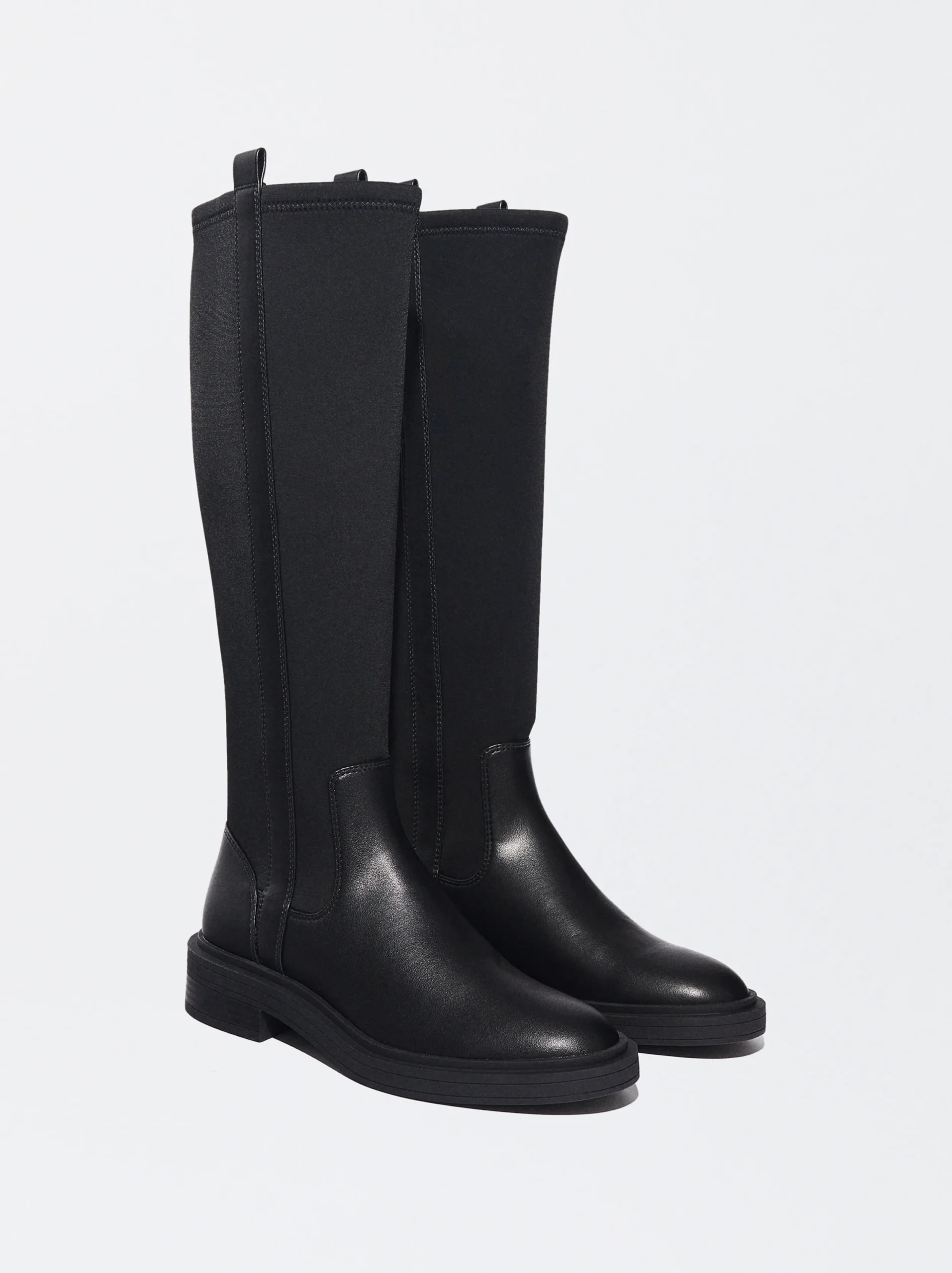 PARFOIS Bota Plana Stretch Negro New