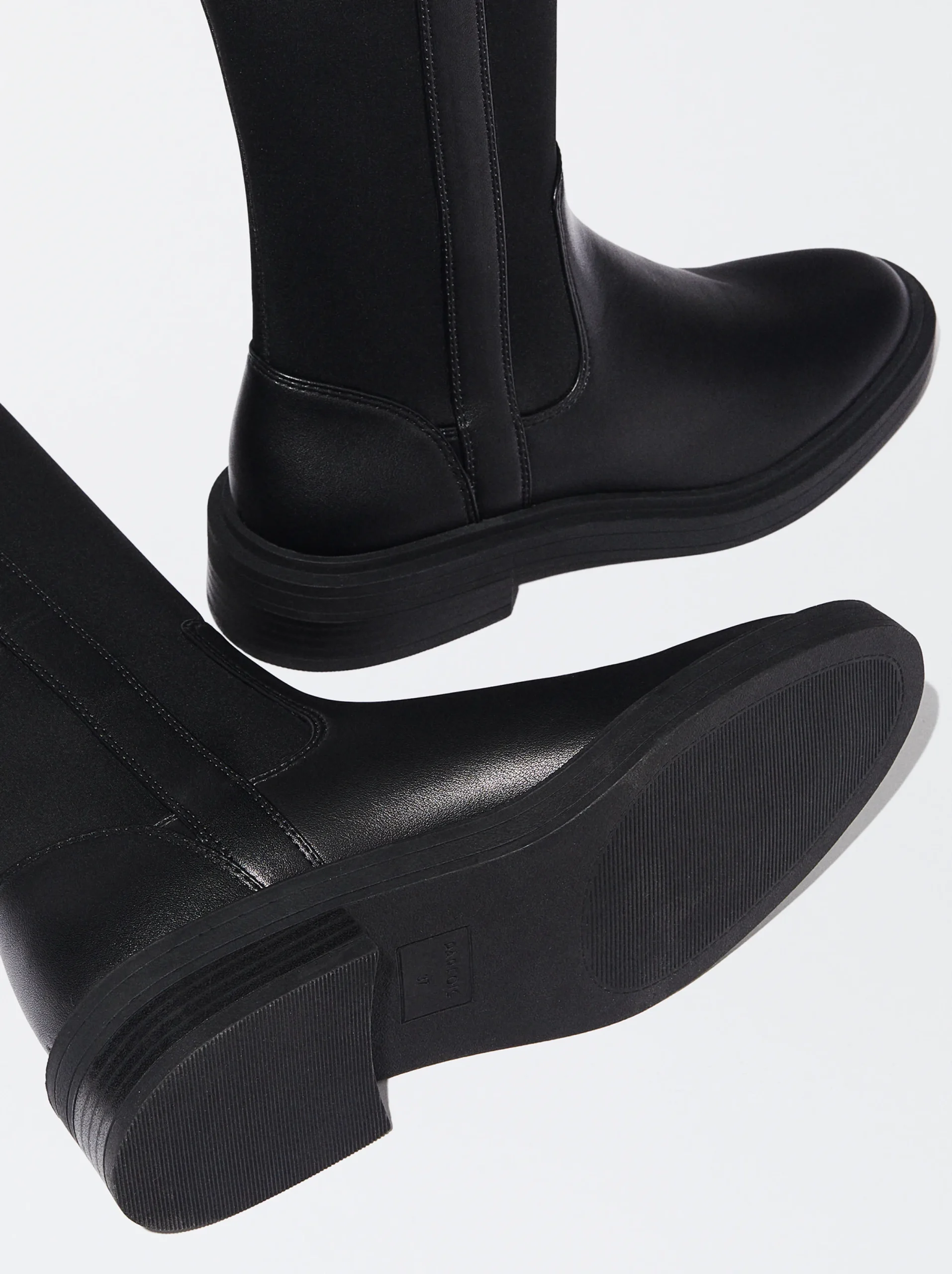 PARFOIS Bota Plana Stretch Negro New