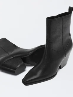 PARFOIS Botas De Piel Cowboy Negro Hot