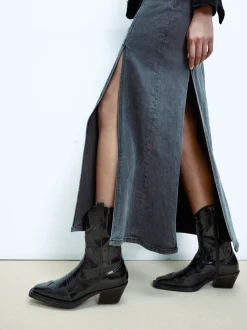 PARFOIS Botín Cowboy Acharolado Negro Clearance
