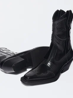 PARFOIS Botín Cowboy Acharolado Negro Clearance