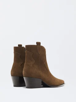PARFOIS Botín Cowboy De Piel Marrón Clearance