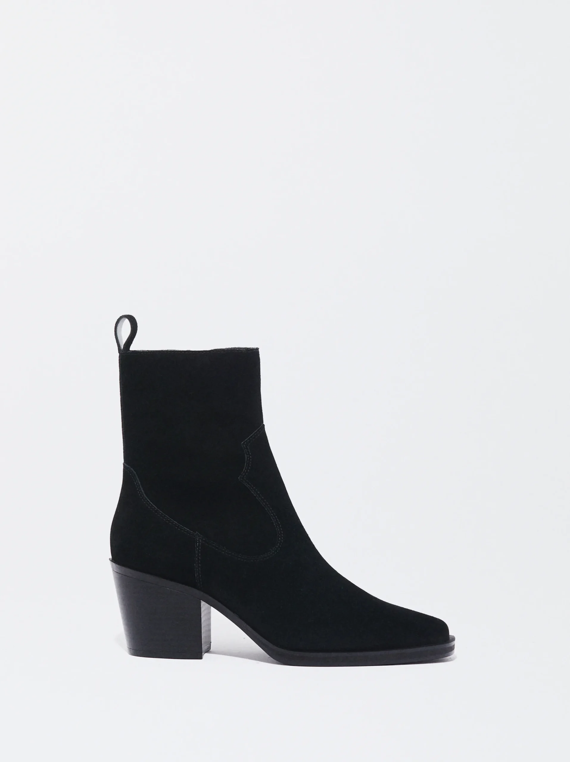PARFOIS Botín Cowboy De Piel Con Tacón Negro Discount