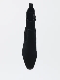 PARFOIS Botín Cowboy De Piel Con Tacón Negro Discount