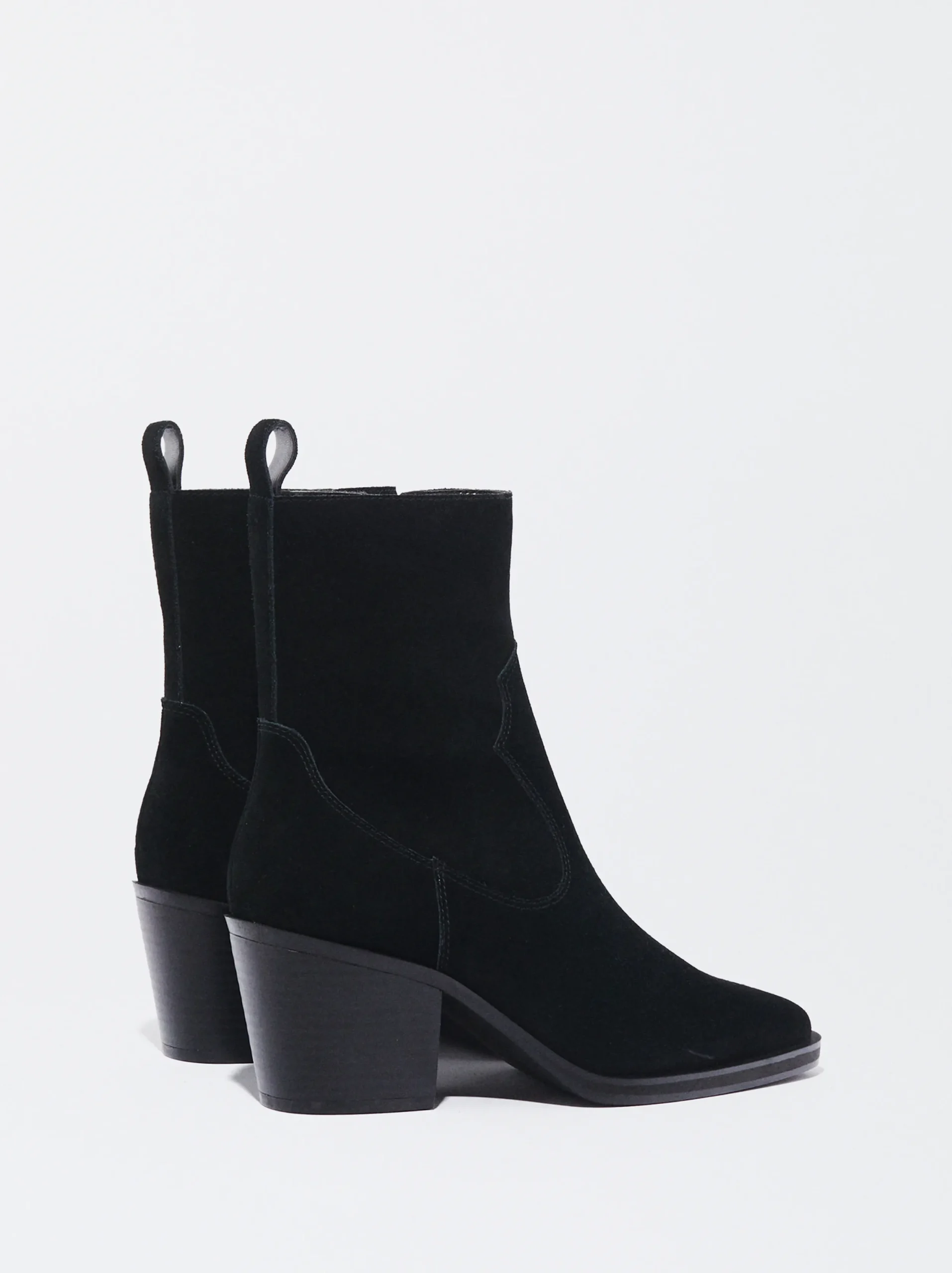 PARFOIS Botín Cowboy De Piel Con Tacón Negro Discount