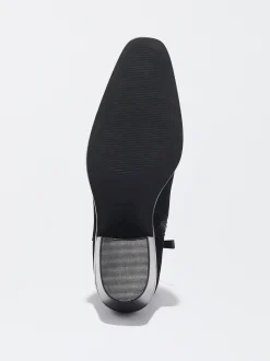 PARFOIS Botín Cowboy De Piel Con Tacón Negro Discount