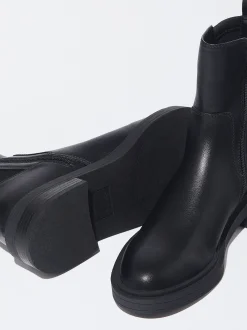 PARFOIS Botín Plano Con Elásticos Negro Cheap