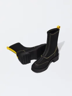 PARFOIS Botín Stretch Pespuntes Negro Cheap