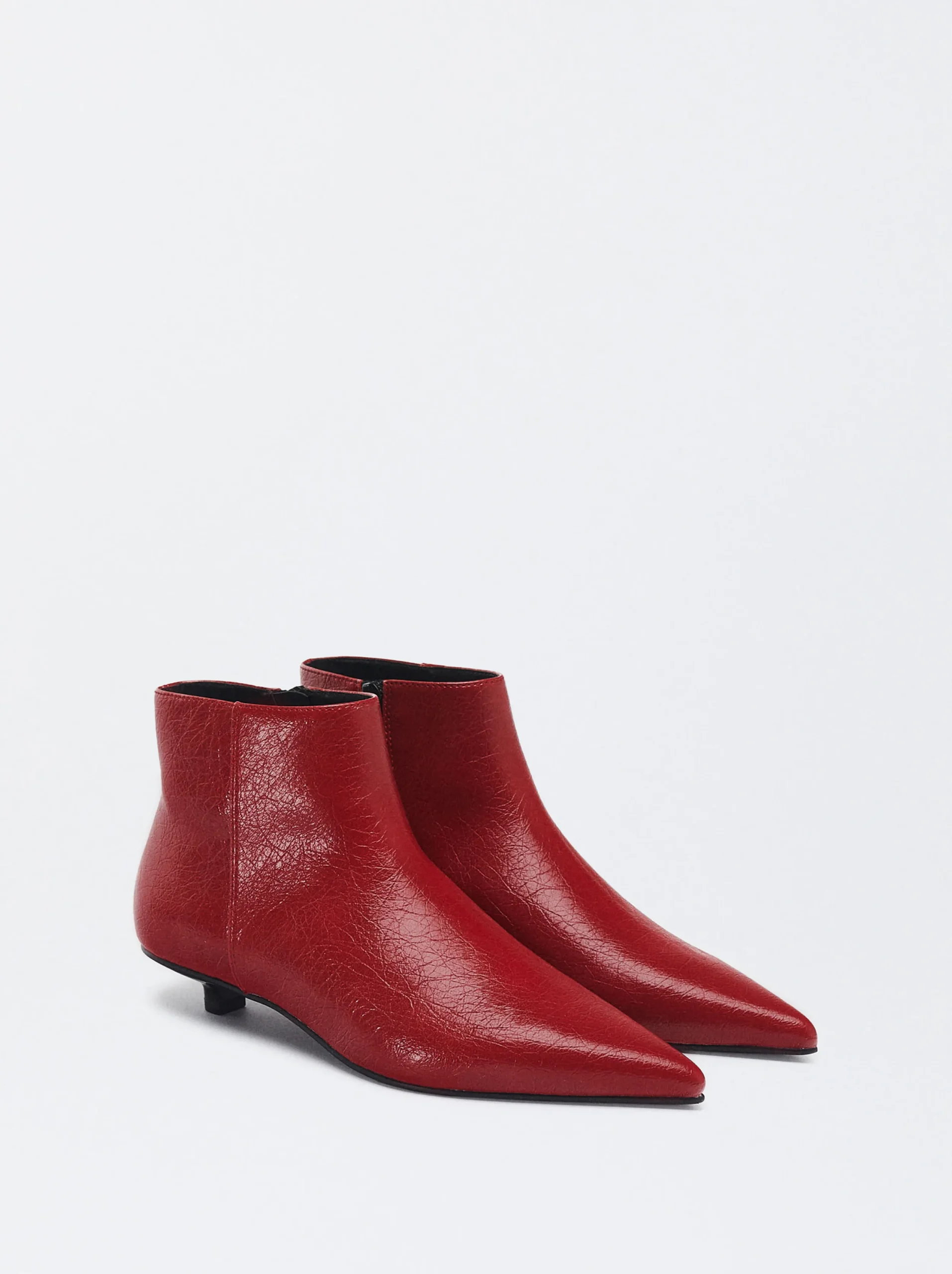 PARFOIS Botín Tacón Kitten Rojo Best Sale