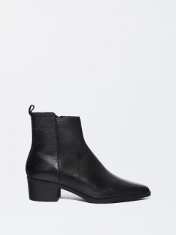 PARFOIS Bot&iacute;n Tac&oacute;n Medio De Piel Negro Discount