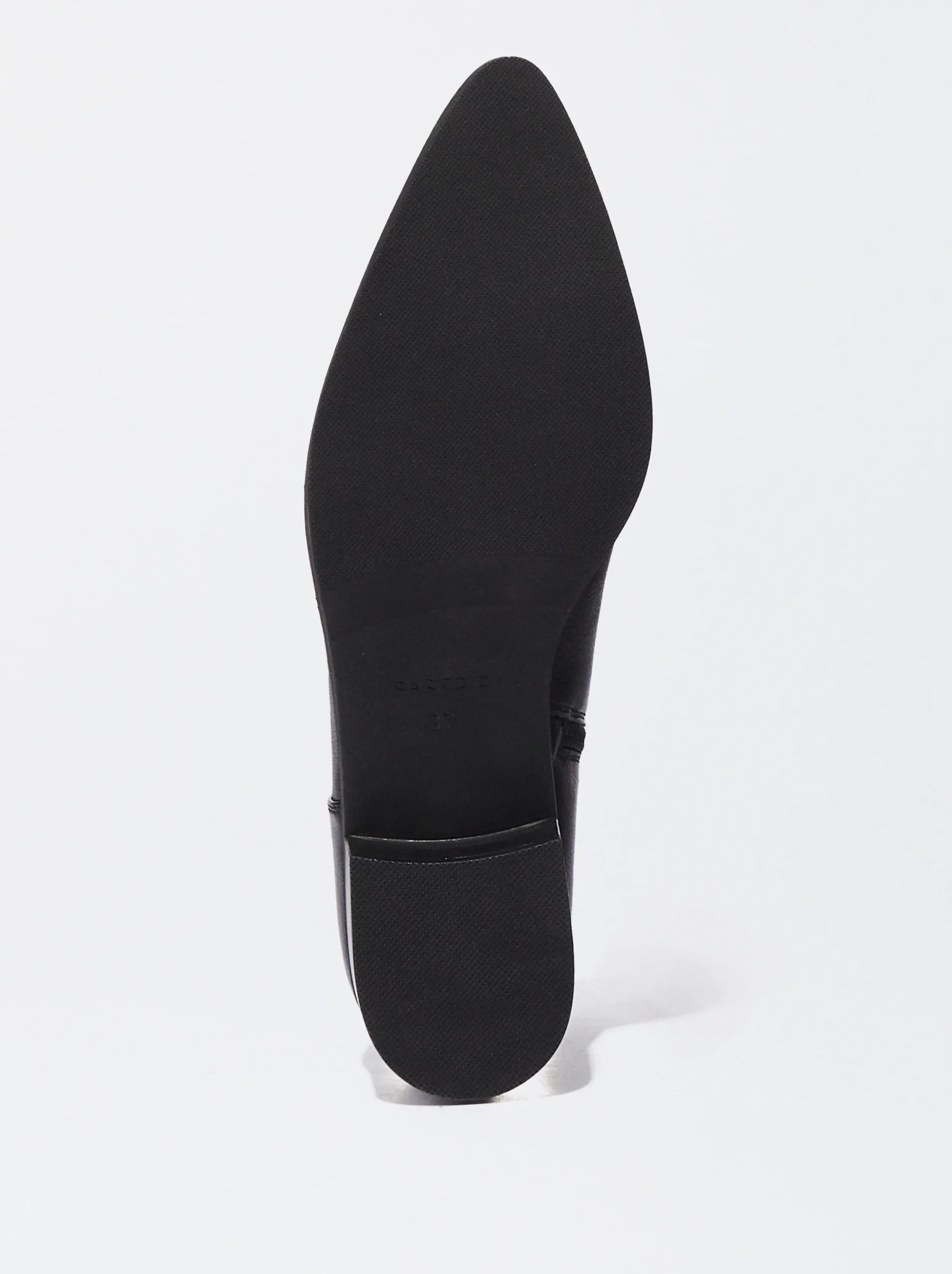PARFOIS Botín Tacón Medio De Piel Negro Discount