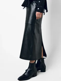 PARFOIS Botín Tacón Medio De Piel Negro Discount