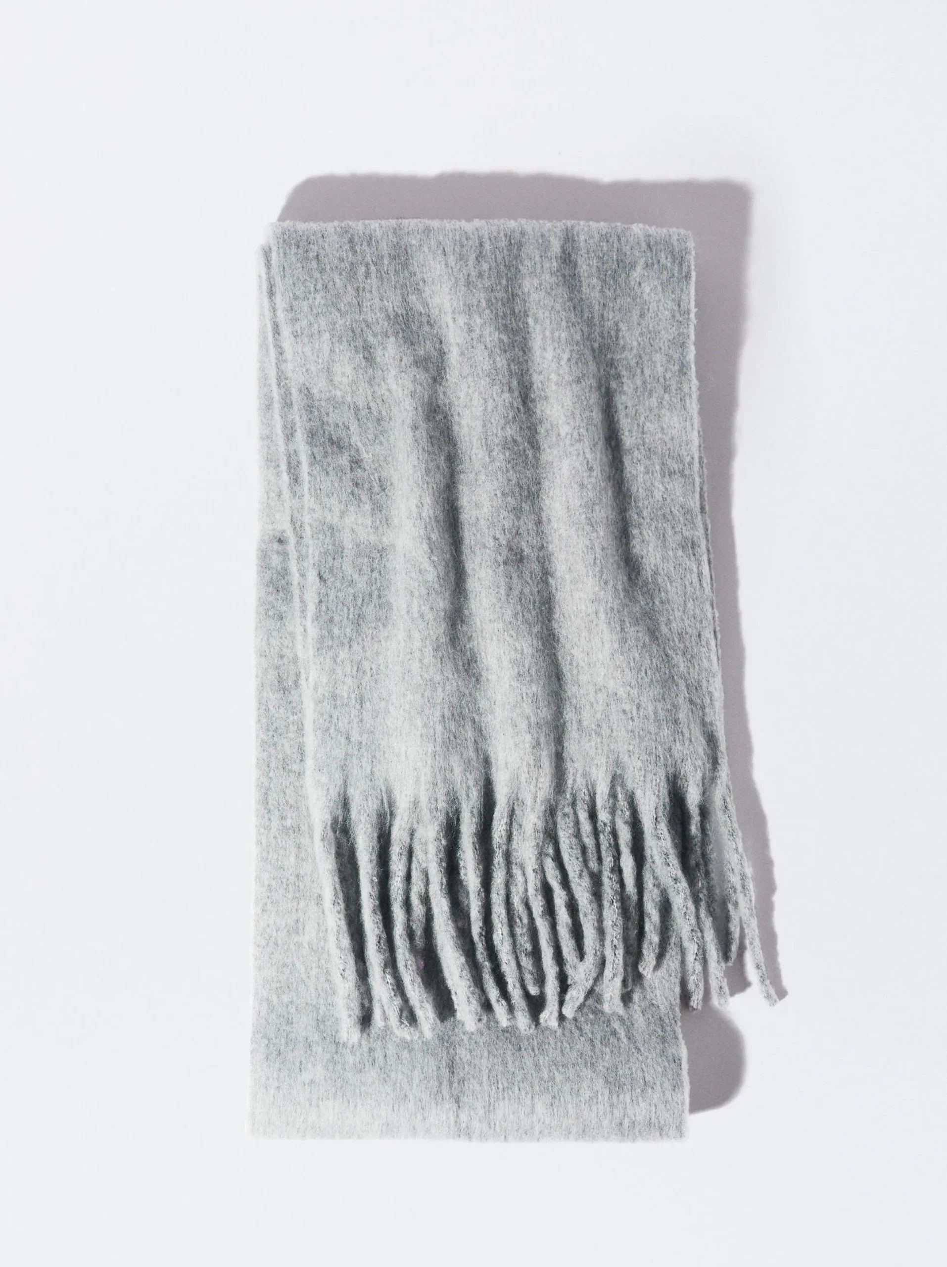 PARFOIS Bufanda Con Flecos Gris Shop
