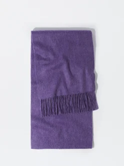 PARFOIS Bufanda De Lana Con Flecos Violeta Outlet