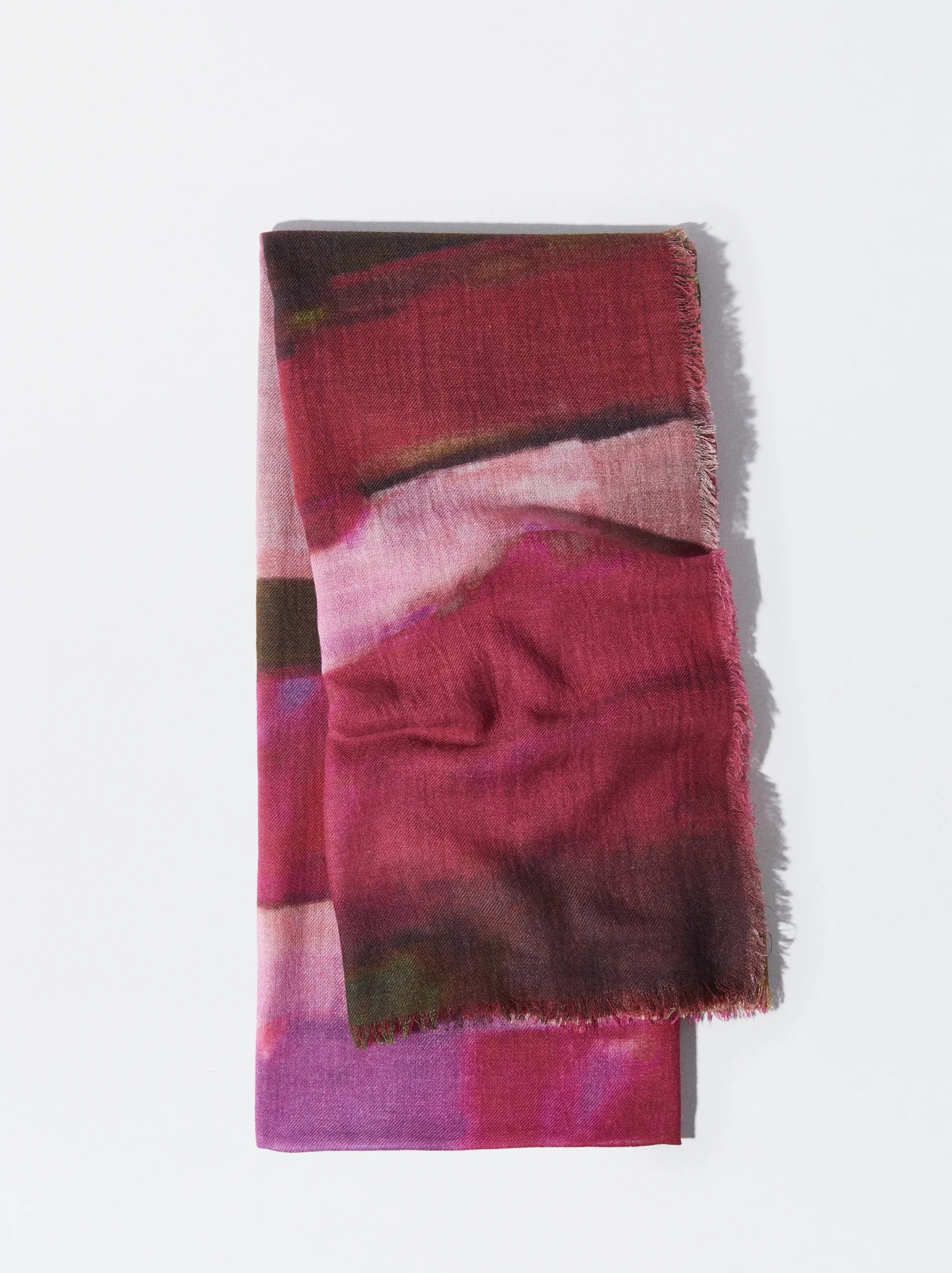 PARFOIS Bufanda De Lana Estampada Rosa Cheap