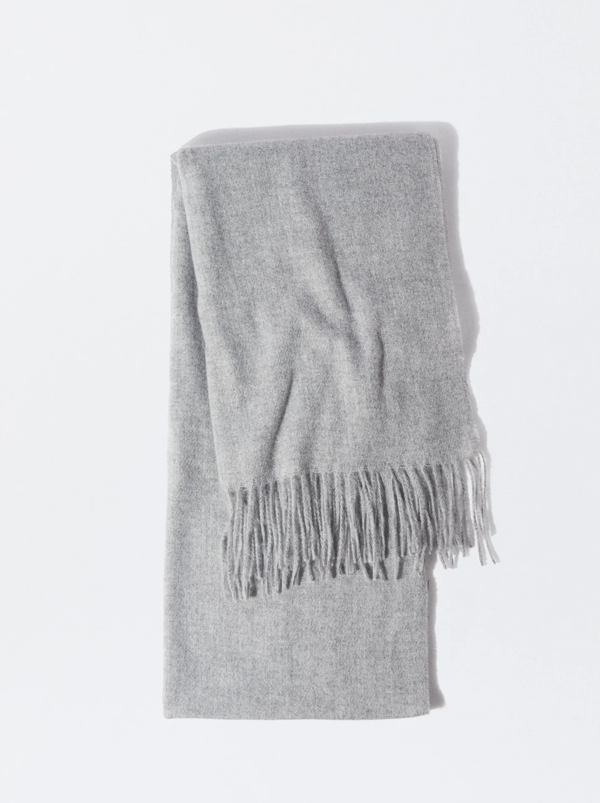 PARFOIS Bufanda Lisa Con Flecos Gris Best Sale